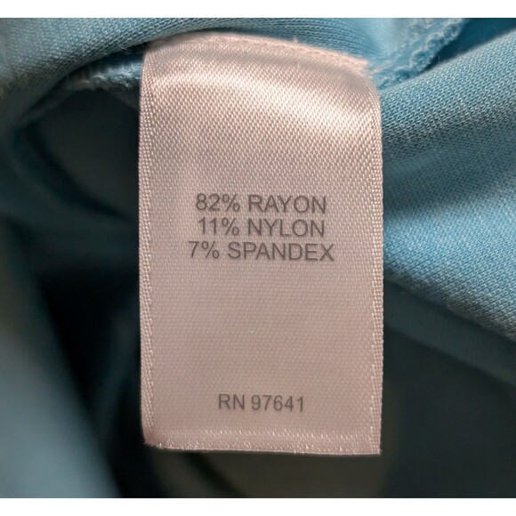 J Jill Wearever Size M Tunic Blouse Split V-Neck Blue Stretch Relaxed Colorful - Picture 5 of 8